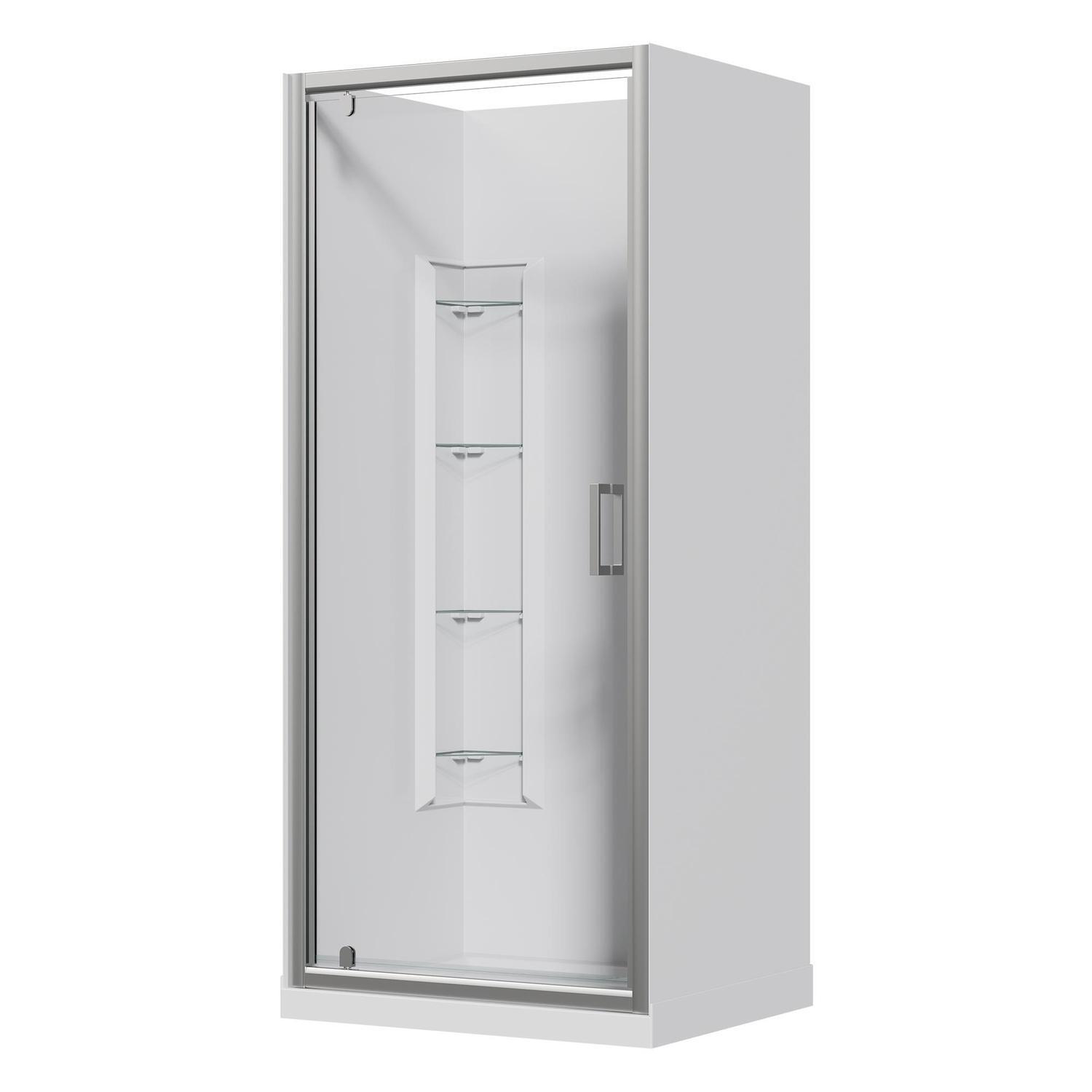 Alcove Corner Mould Acrylic Shower 750 x 900 x 2015mm Chrome