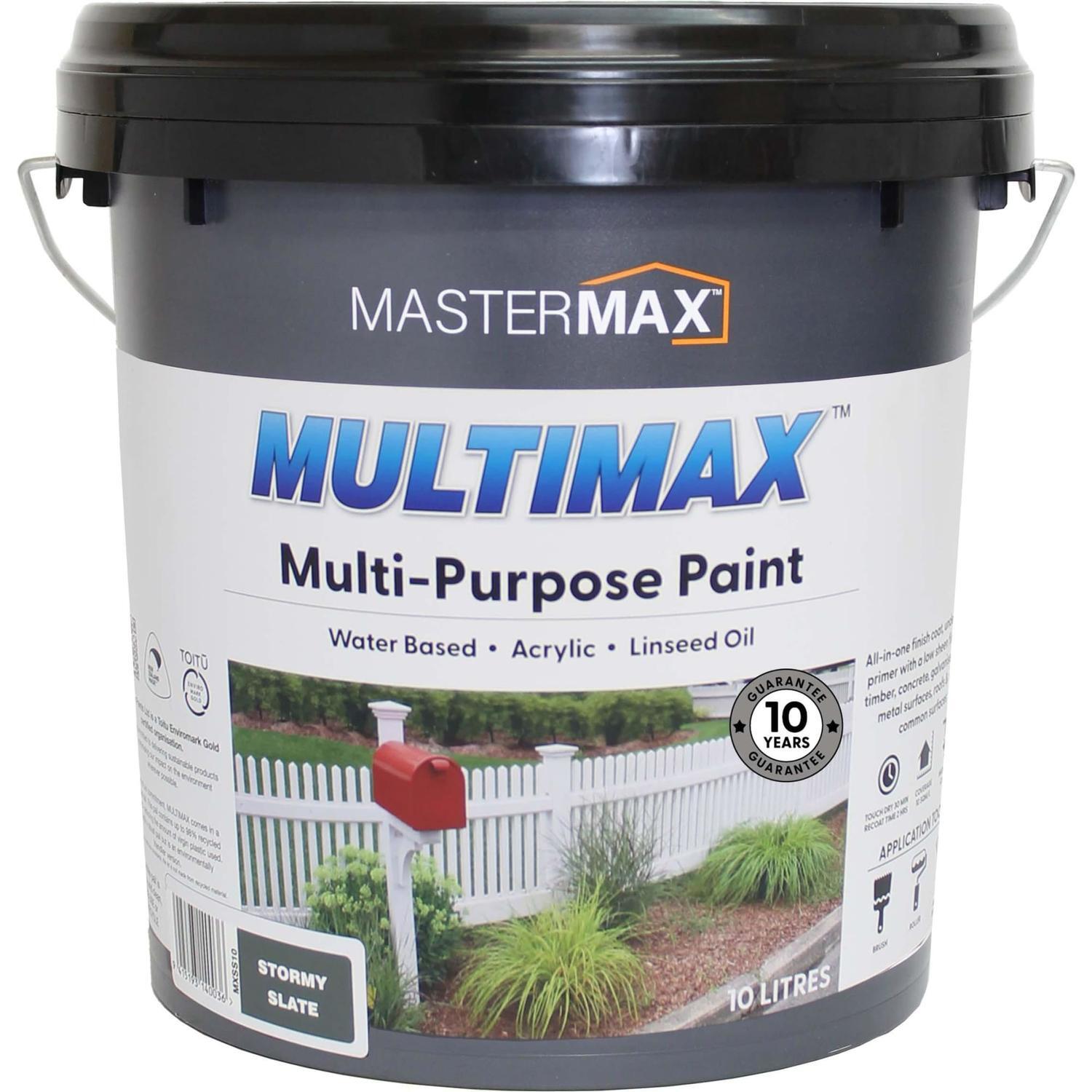 Multi-Purpose Paint Water Based Acrylic and Linseed Oil 10L Stormy Slate