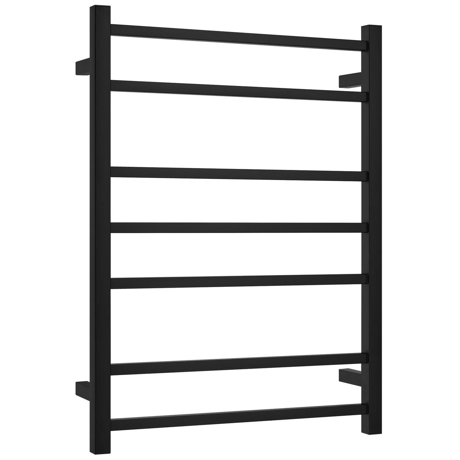 7 Bar Square Heated Towel Rail 100 Watt Black