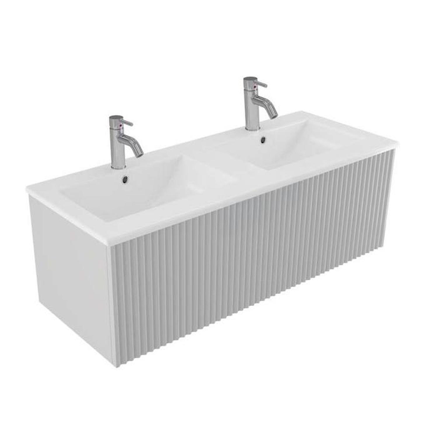 Wave Wall Hung Double Bowl Vanity 1200mm Grigio