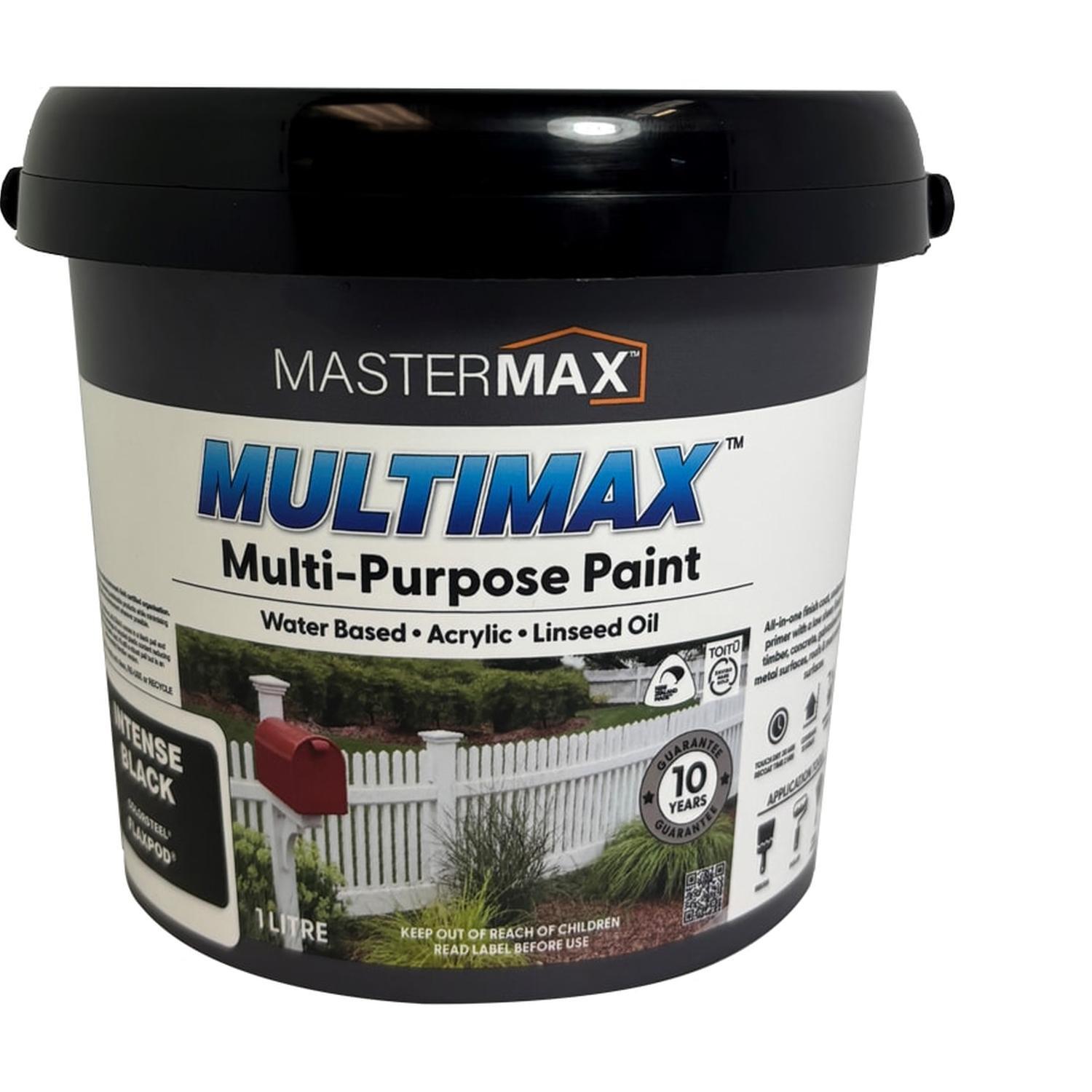 Multi-Purpose Paint Water Based Acrylic and Linseed Oil 1L Intense Black