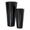 Tall Round Terrazzo Vase Pot M Black