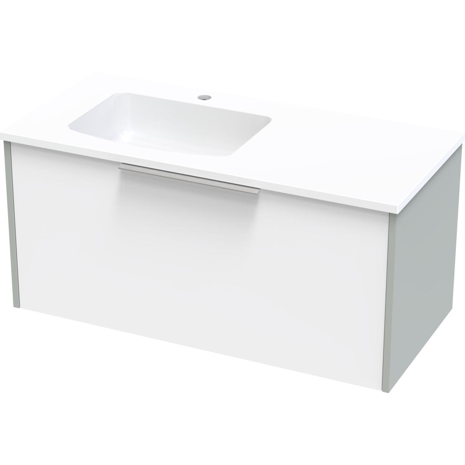 Nikau Grove 1000 Left Hand Bowl Single Drawer Ultra Gloss White/Colour