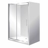 Capricorn Alcove 3-Sided Shower Flat Wall 2 Panel Sliding Door