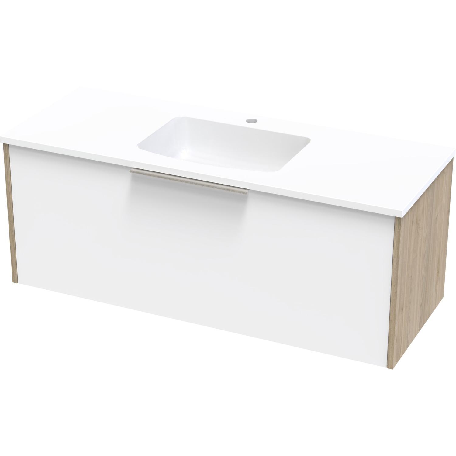 Nikau Grove 1200 Single Drawer Ultra Gloss White/Colour White