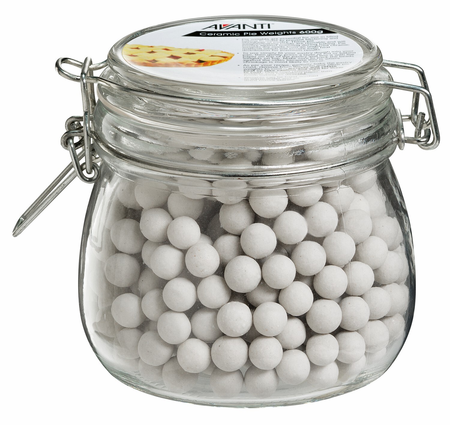 Ceramic Pie Weights In Glass Jar