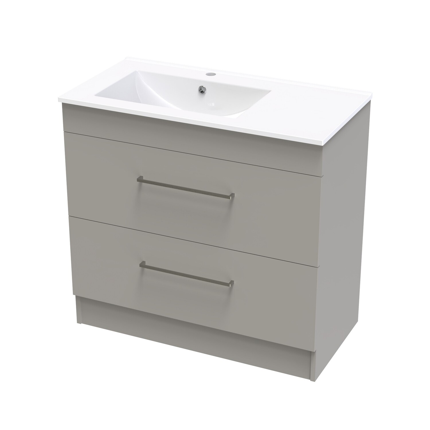 Cashmere Valley 900 Left Hand Bowl Double Drawer Floor Colour