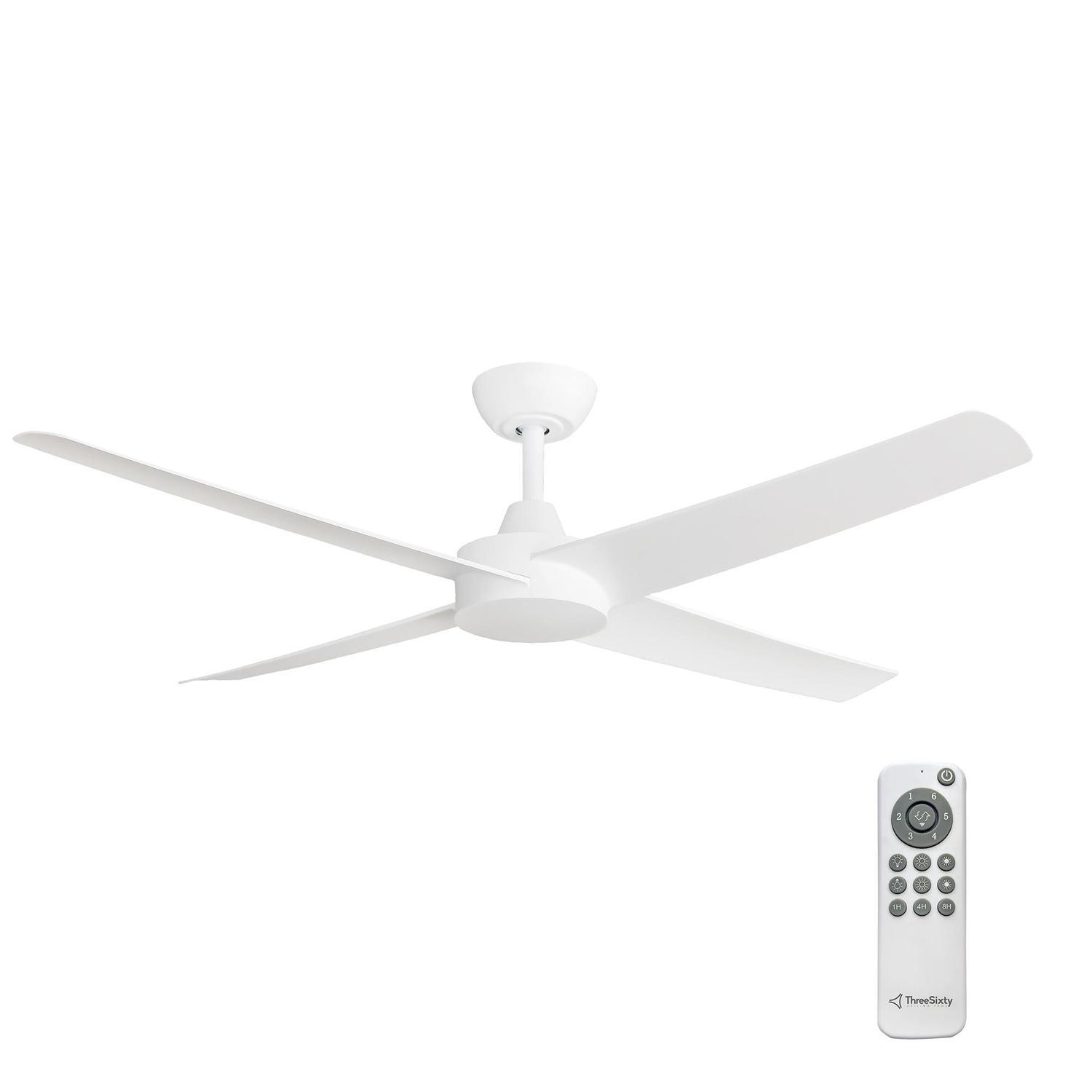 142cm White 4 Blade Ceiling Fan with 8W LED