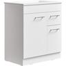 Thin Butler Floor Standing Vanity 750mm Gloss White