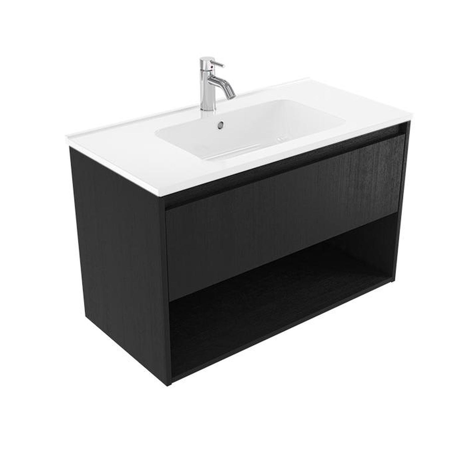 Wall Vanity 900mm Black