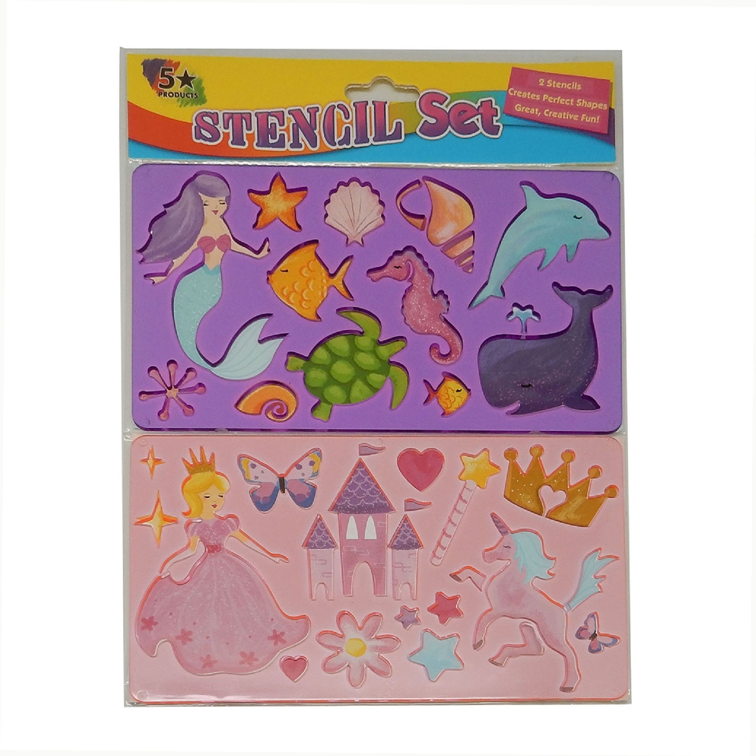 Mermaid and Princess Stencil 2 pice