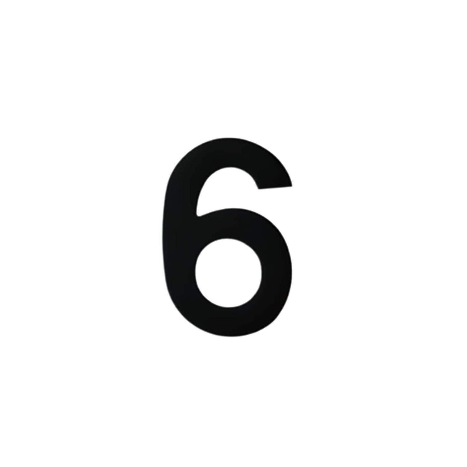Adhesive Black Numeral #6 50mm