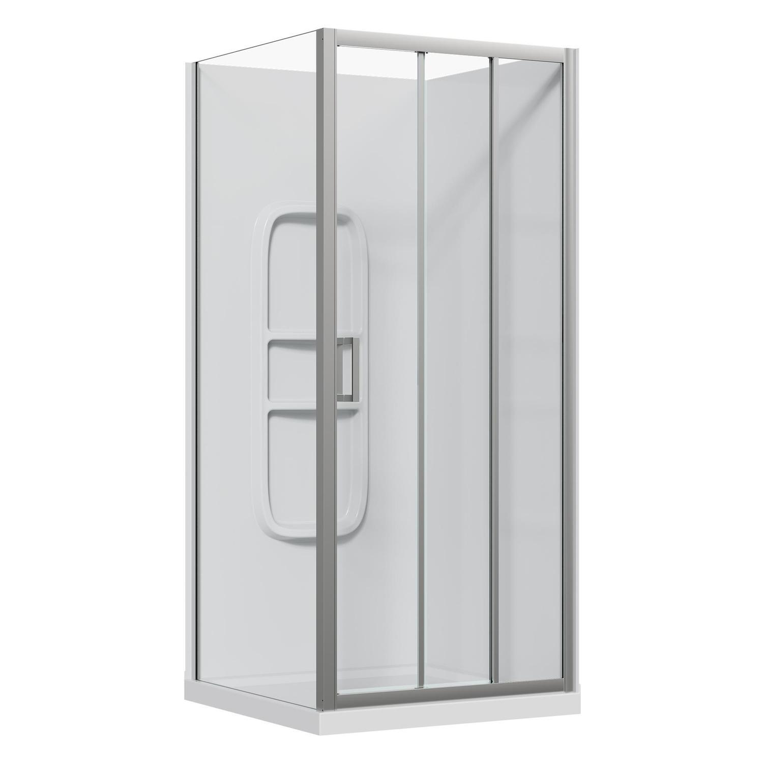 2 Sided Panel Stacker Side Mould Acrylic Shower 900 x 750 x 2015mm Chrome