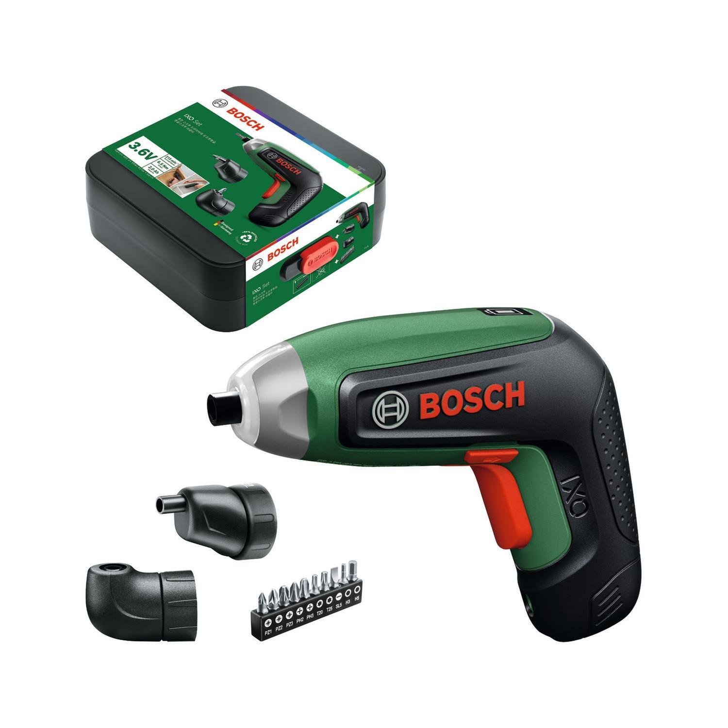 4.0V Cordless Screwdriver with 10 x Screwdriver Bits, Offset Adapter, Angle Adapter and Case (IXO 8 Set)
