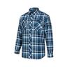Open Front Brushed Cotton Shirt 2X Blue/Navy