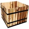 Square Acacia Wooden Barrel H:380mm, W: 450mm, D: 450mm Natural