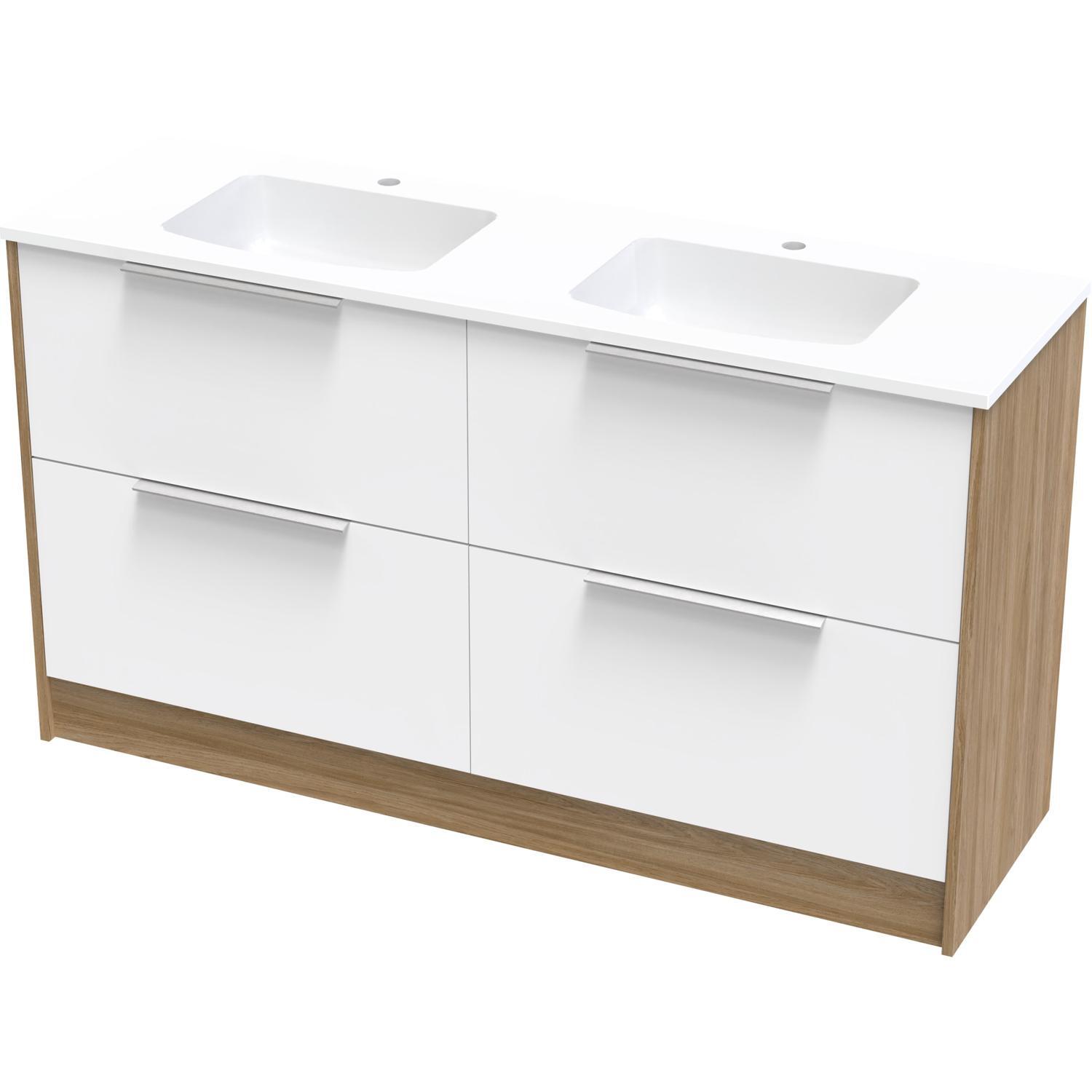 Nikau Grove 1500Db Double Drawer Floor Ultra Gloss White/Colour