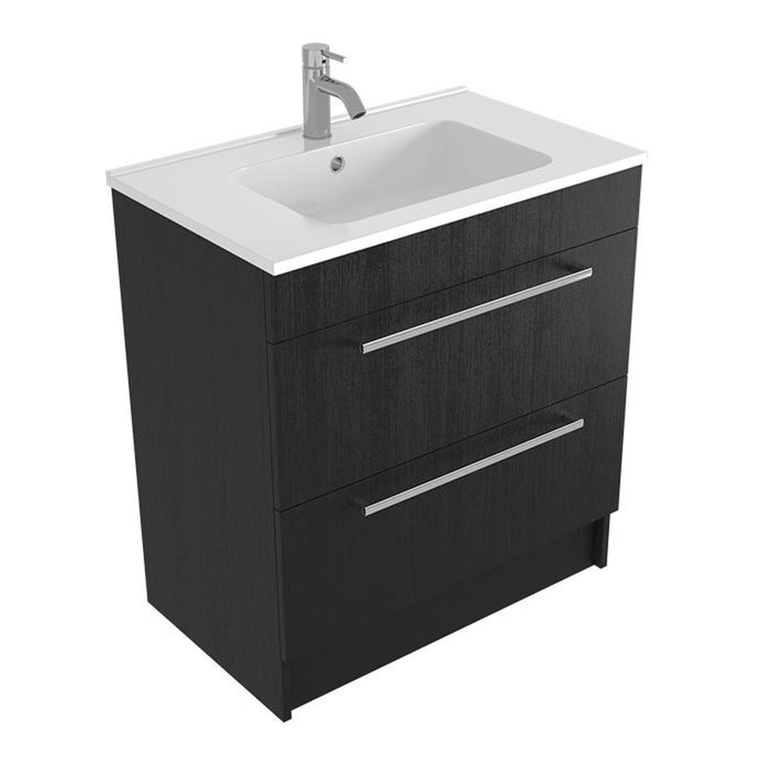 Floor Vanity 750mm Black