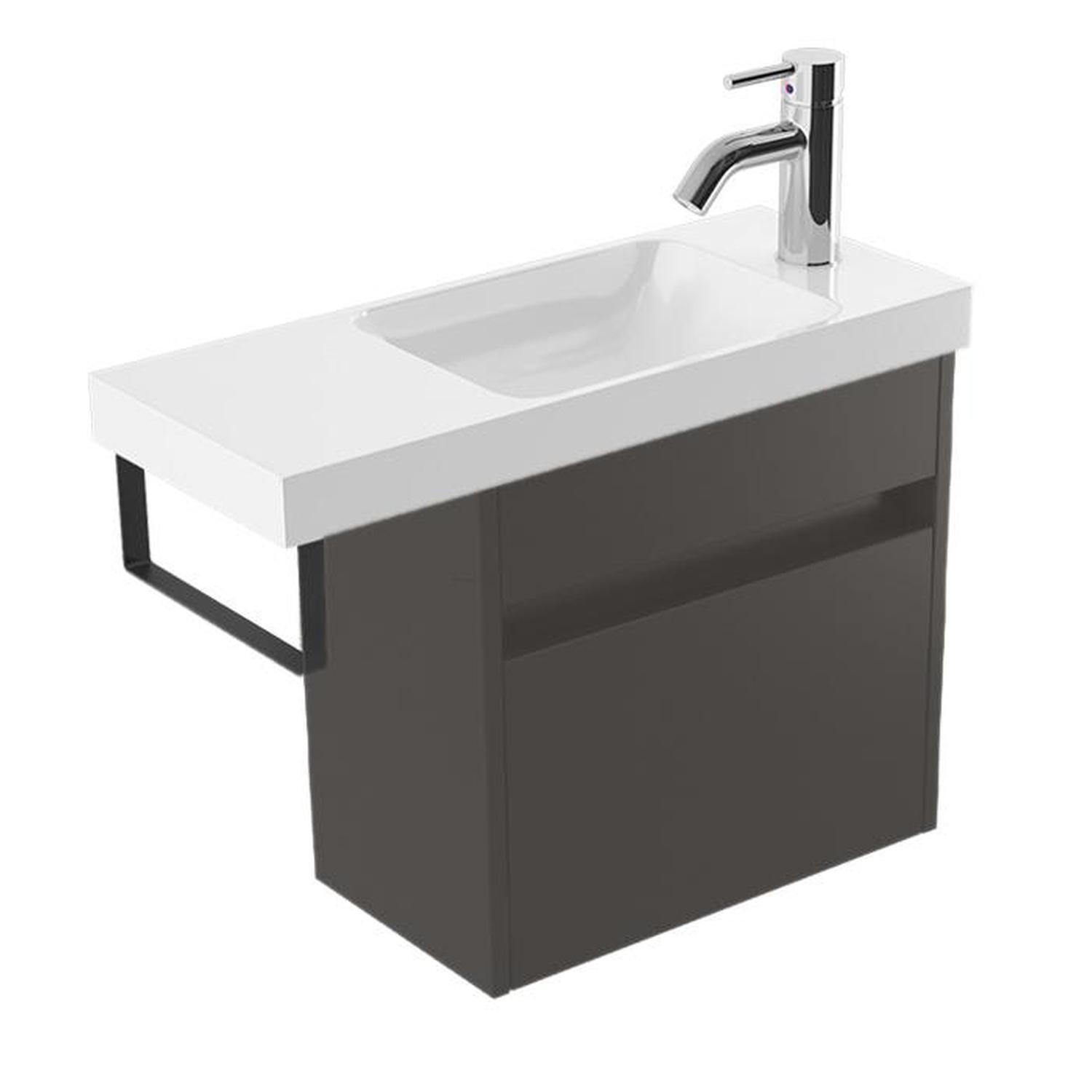Wall Vanity 600mm Bullet Black Rail
