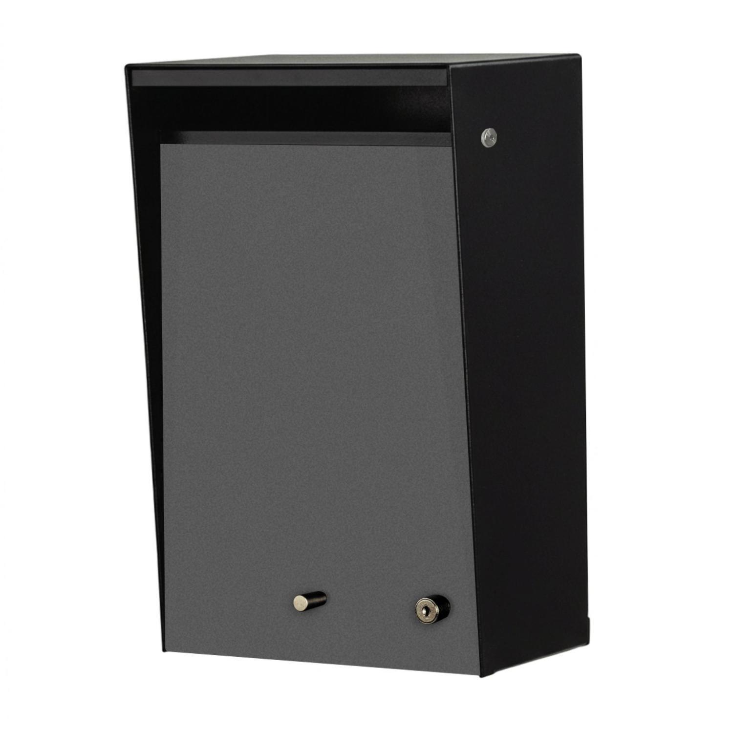 Metal Letterbox  Black/Grey