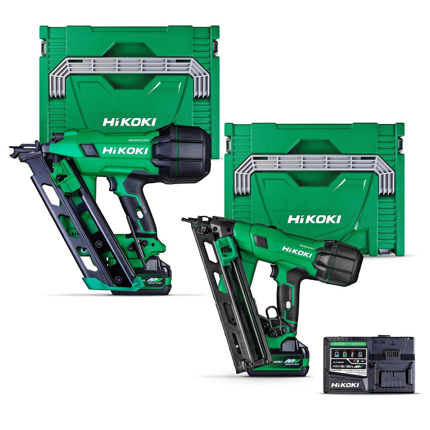 HiKOKI 18V Gasless Framing Nailer & 15GA Angled Brad Nailer Kit