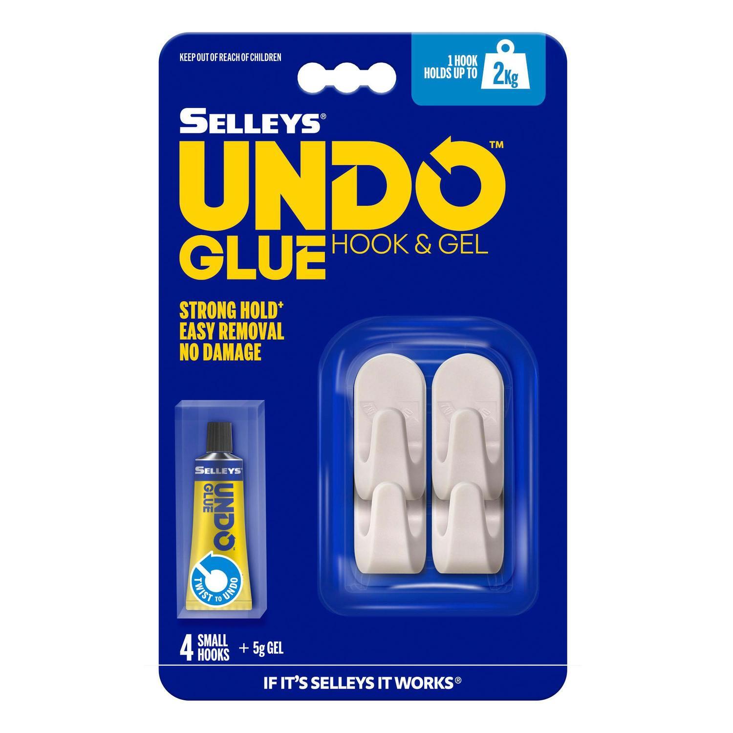 Undo Glue Small Hook & Glue Kit 4 Pack 5g White