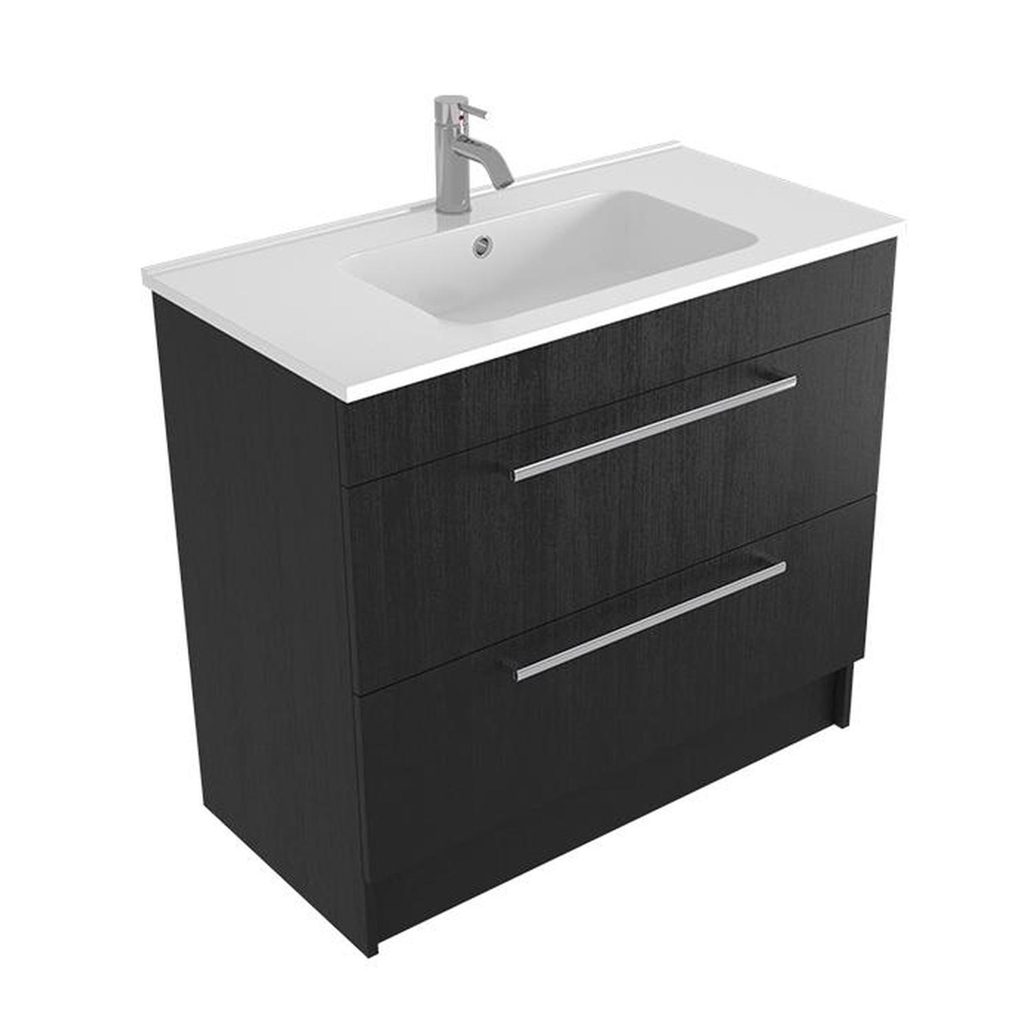 Calais Floor Vanity 900mm Black