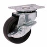 Rubber Swivel Castor With Brake Pack 40mm Black
