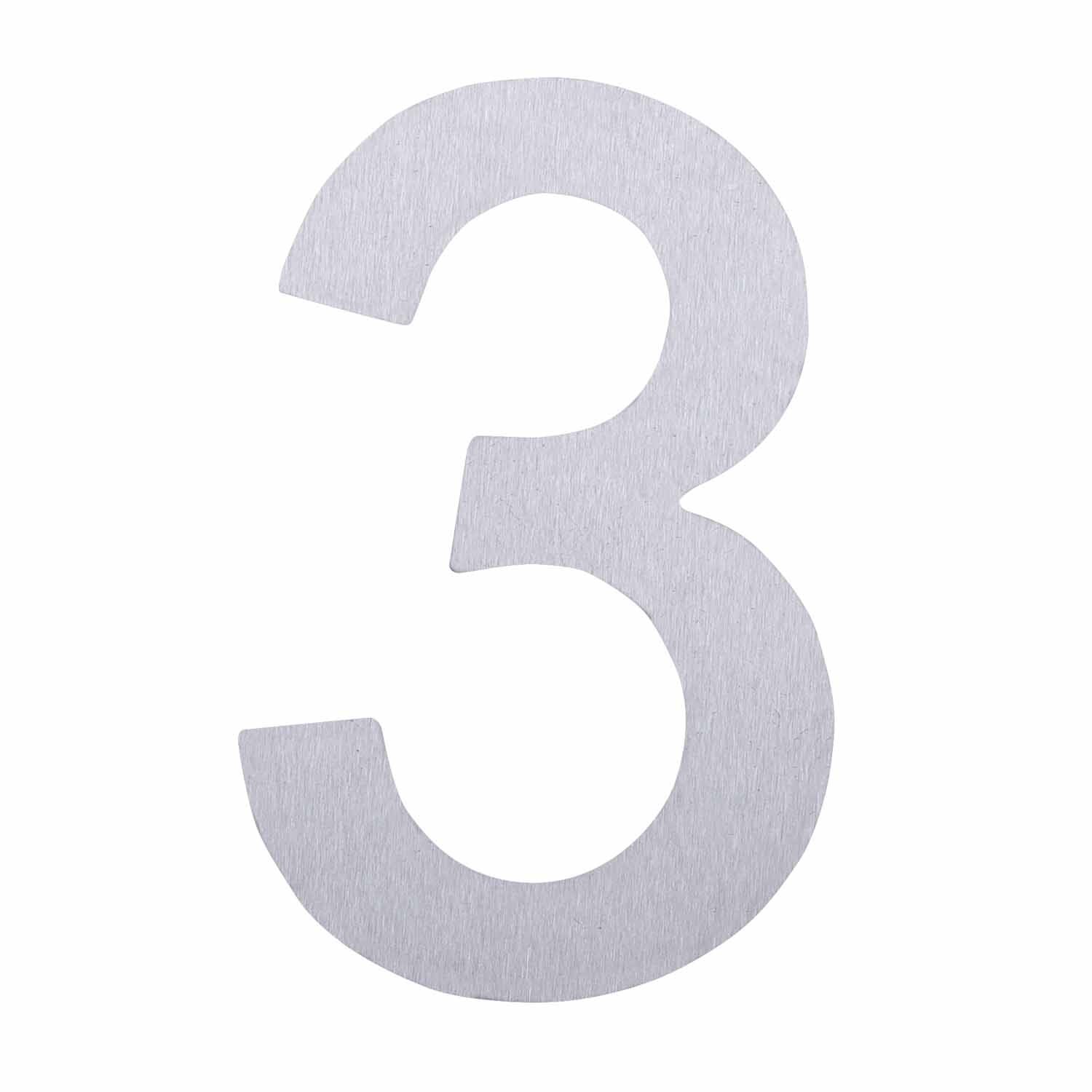 Adhesive Stainless Steel Numeral #3