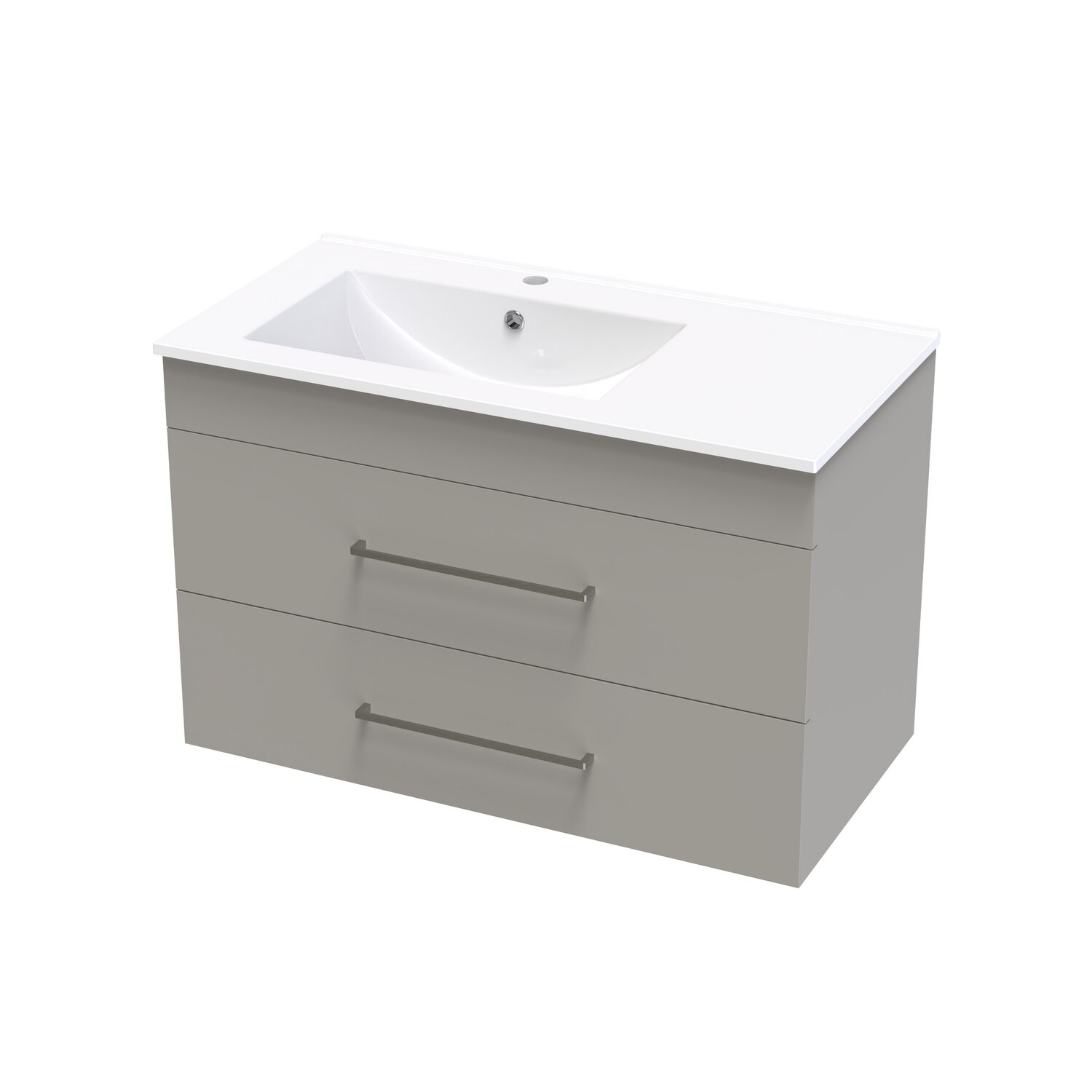 Cashmere Valley 900 Left Hand Bowl Double Drawer Wall Colour