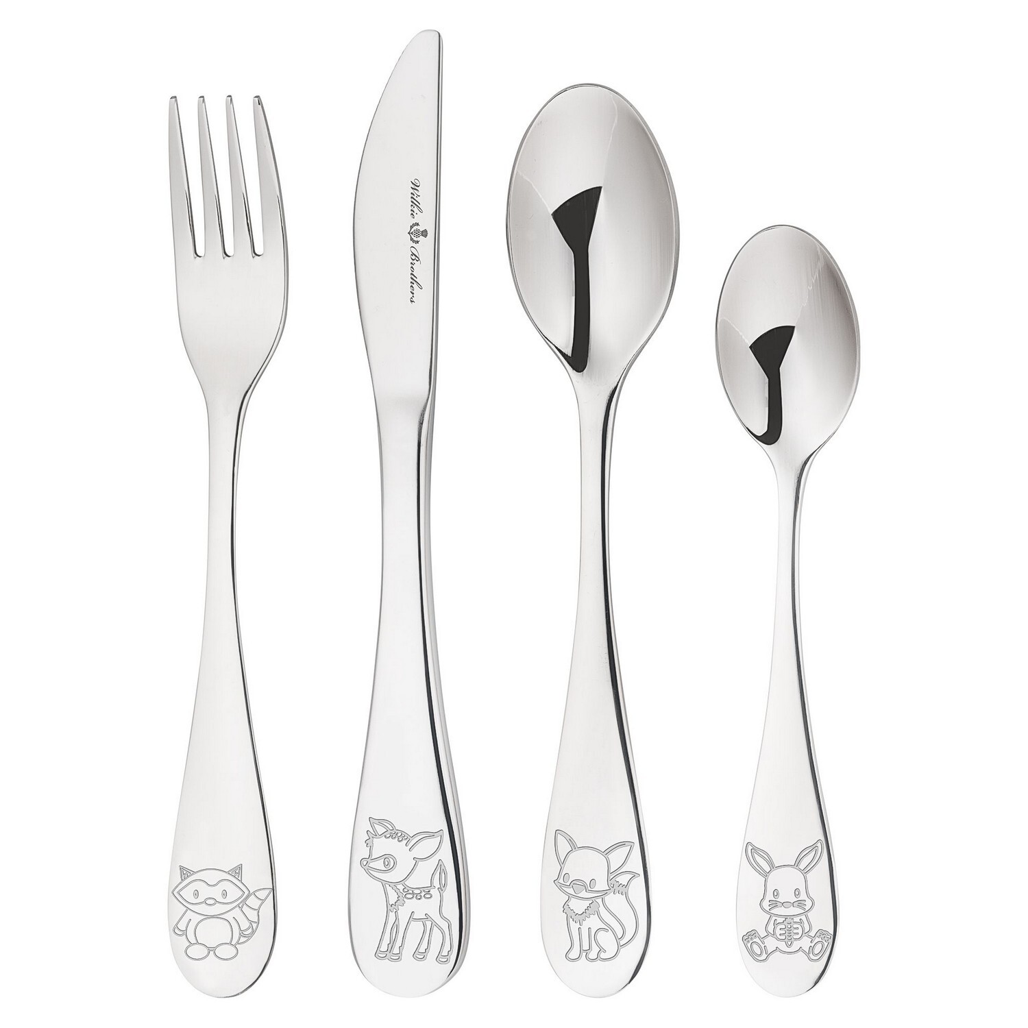 Kids Cutlery 4 Piece Woodland