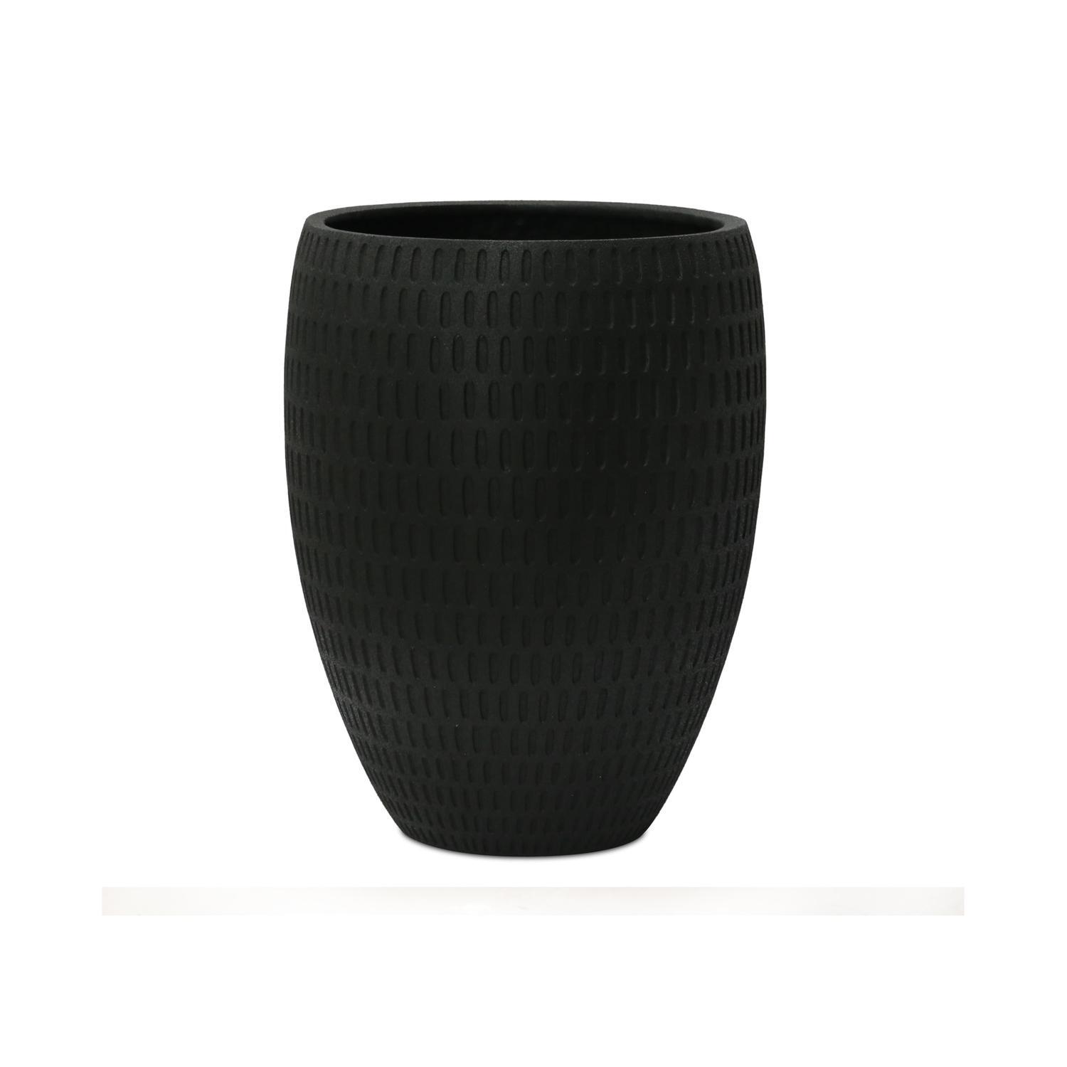Sandy Tappered Cylinder Pot S Black