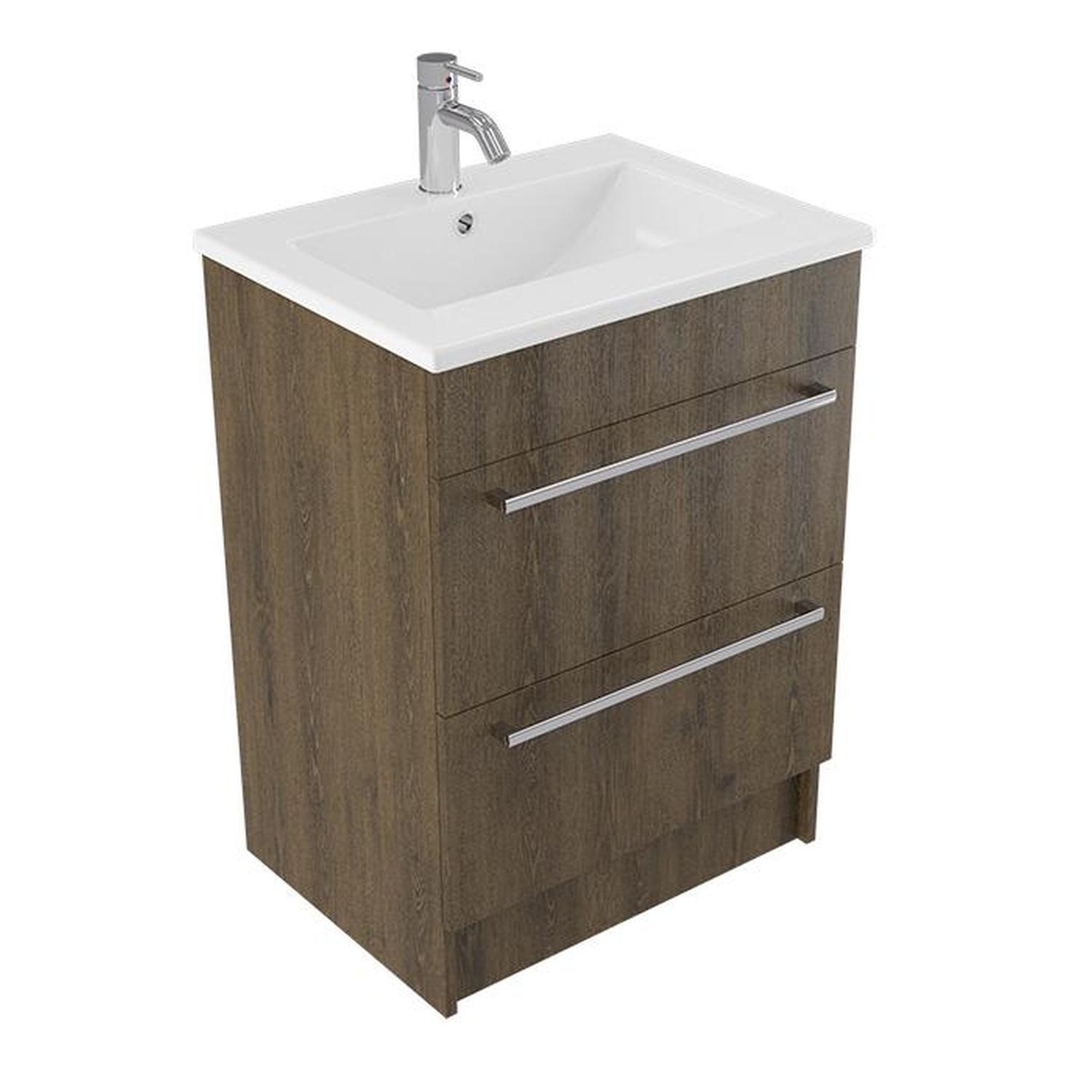 Calais Floor Vanity 600mm Smokey Oak