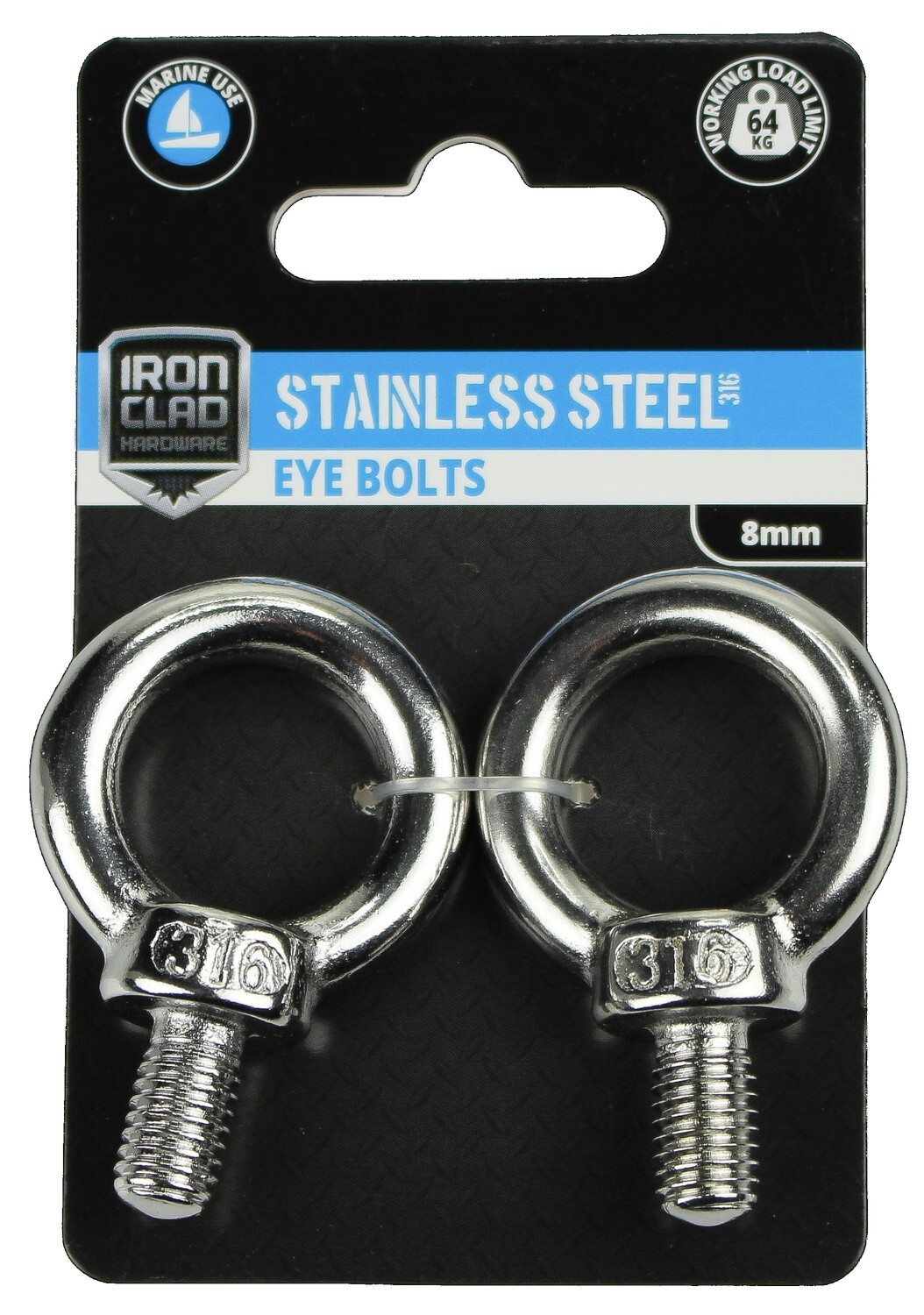 Eye Bolts 8mm Stainless Steel 316