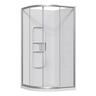 Curved Side Mould Acrylic Shower Offset Waste 1000 x 1000 x 2015mm Chrome