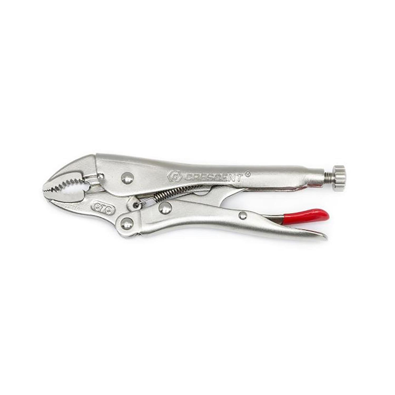Curved Jaw Locking Pliers with Wire Cutter