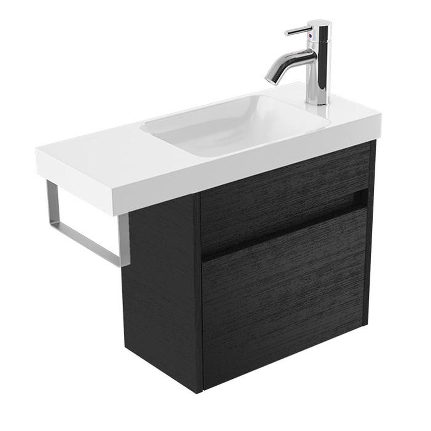 Wall Vanity 600mm Black Chrome Rail