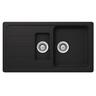 Formhaus Bowl & 1/4 Bowl Sink + Drainer 1000mm x 500mm Black