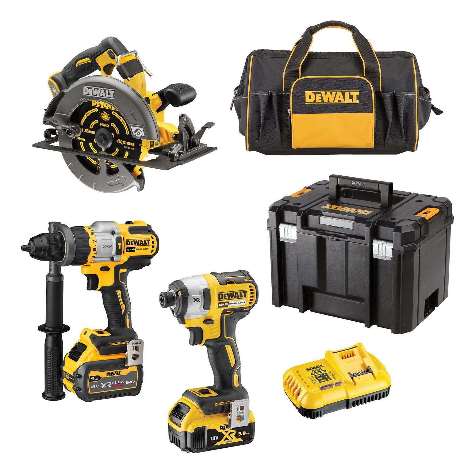 XR FlexVolt Cordless Brushless 3pc Power Tool Combo Kit