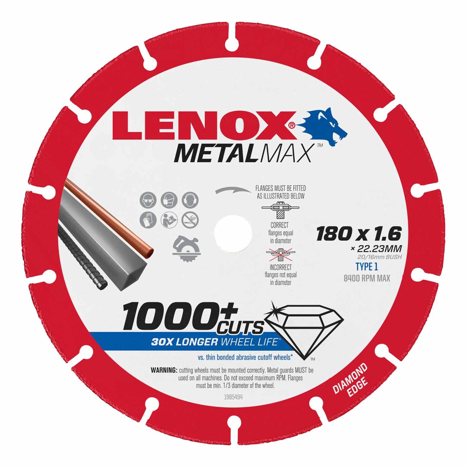 Lenox MetalMAX Cutoff Wheel Dg