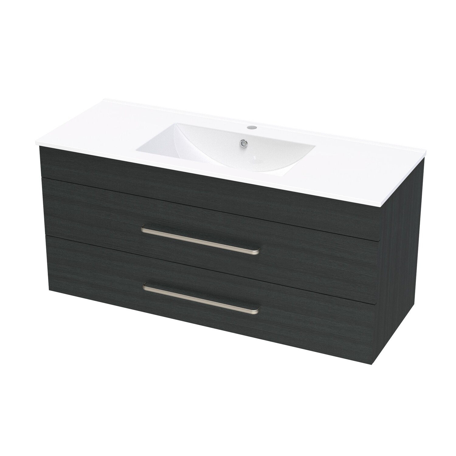 Pacific 1200 Double Drawer Wall Charred Oak