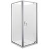 Emerald II Square Pivot Shower 1000mm x 1000mm Metallic Grey 1000 x 1000mm Metallic