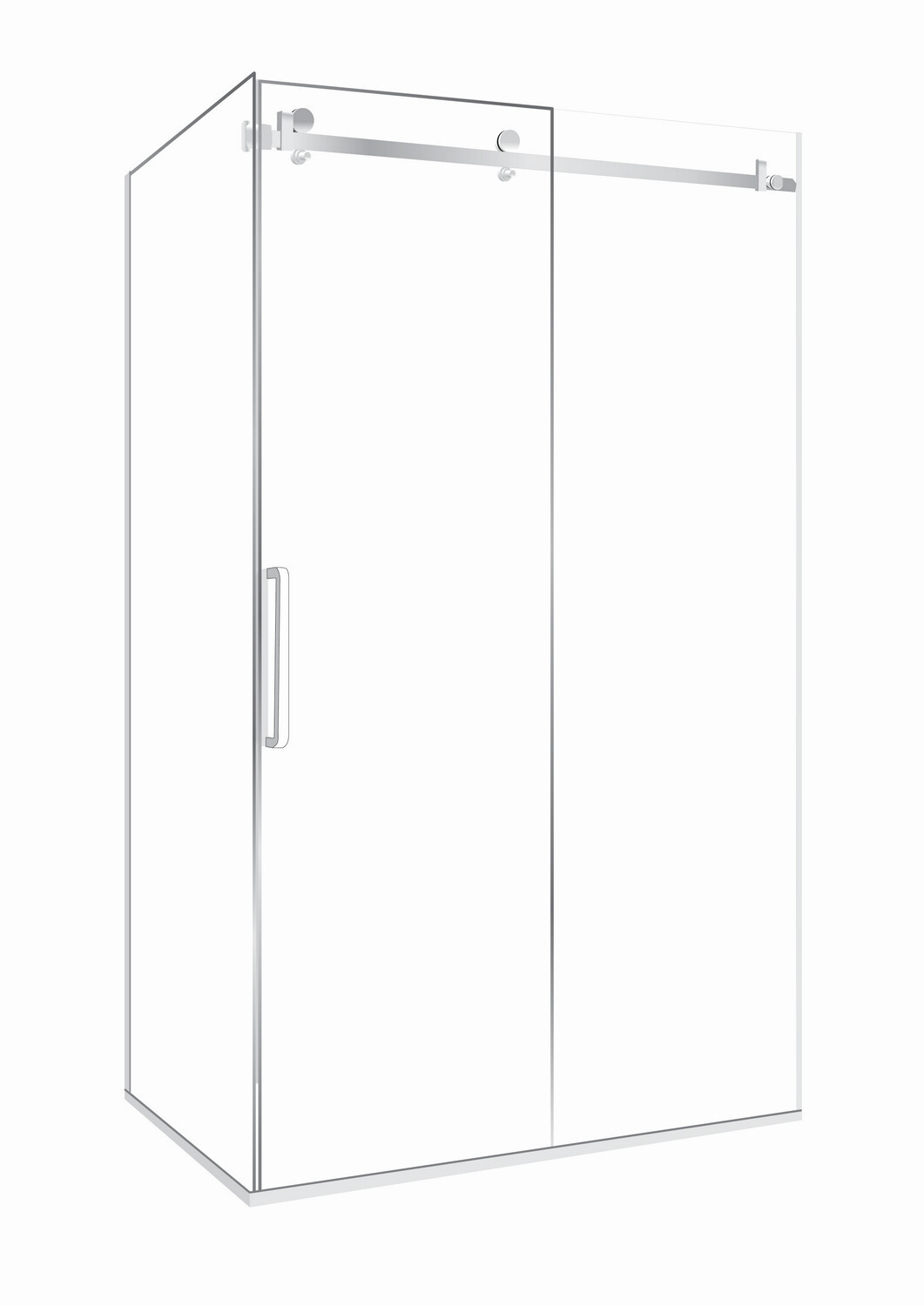 Frameless 2 Sided Sliding Shower Door Set