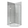 Solara 900 x 900mm Angle Front White Tray and Chrome Hinged Screen