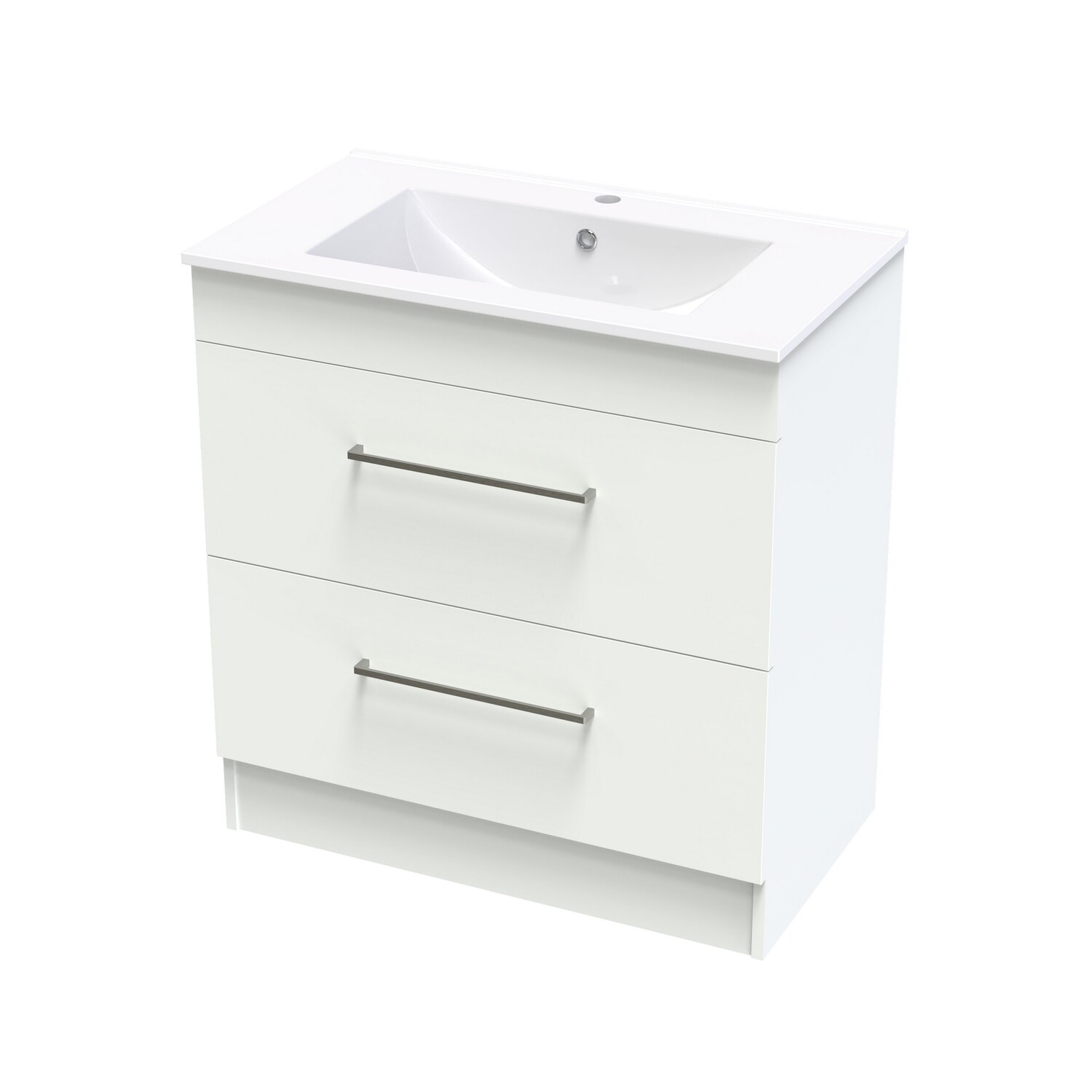 Cashmere Valley 800 Double Drawer Floor White Melamine