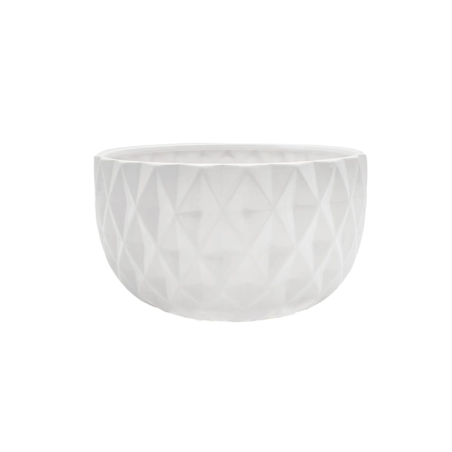 Diamond Planter Bowl 21cm White