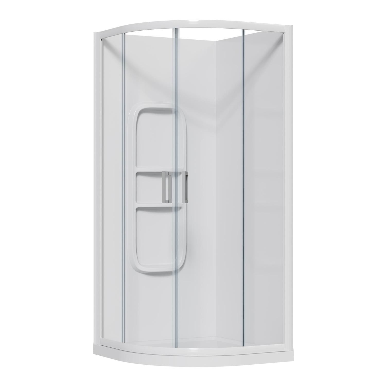 Curved Side Mould Acrylic Shower 900 x 900 x 2015mm White