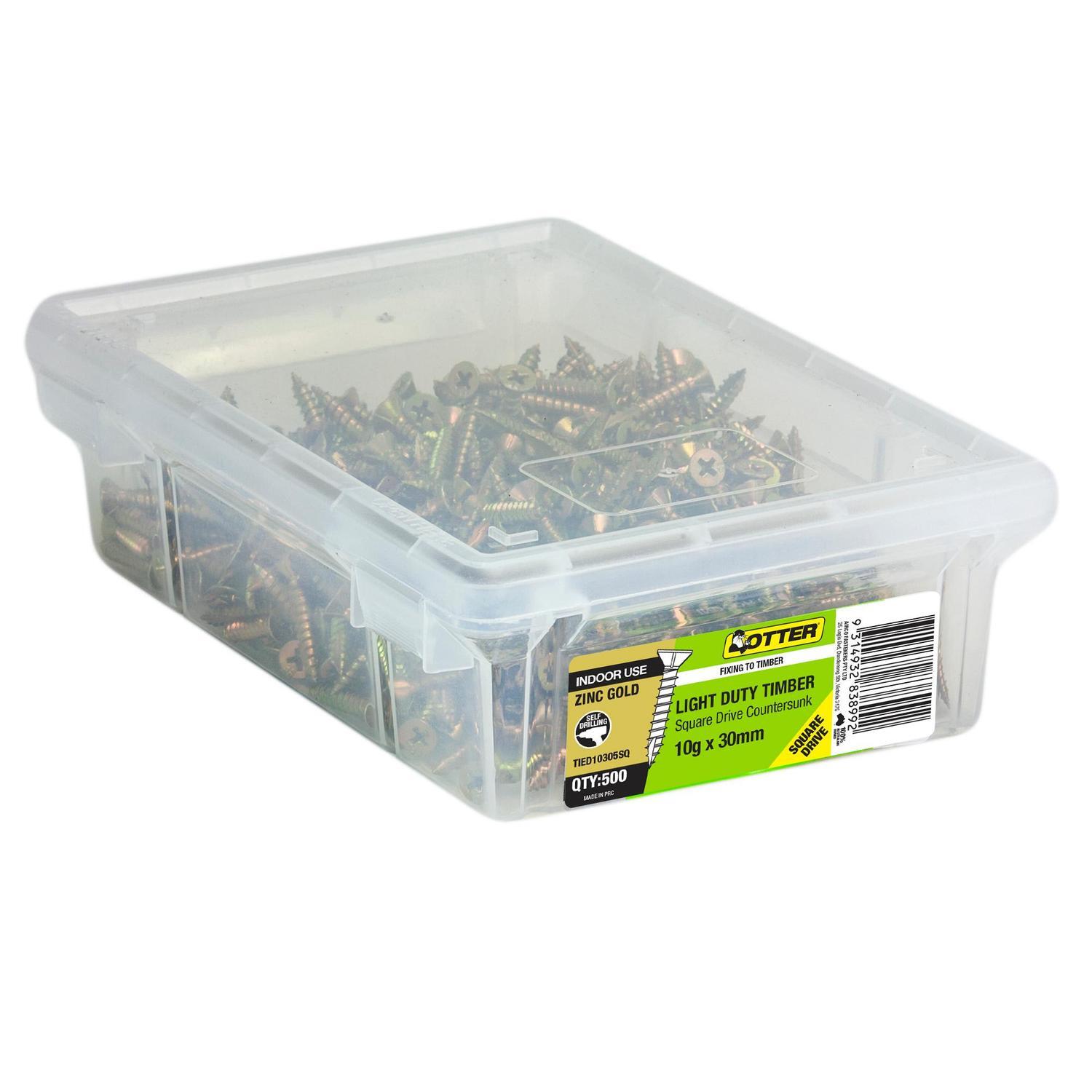 Light Duty Timber Screws 10g x 30mm Pack of 500 Zinc Gold Plated