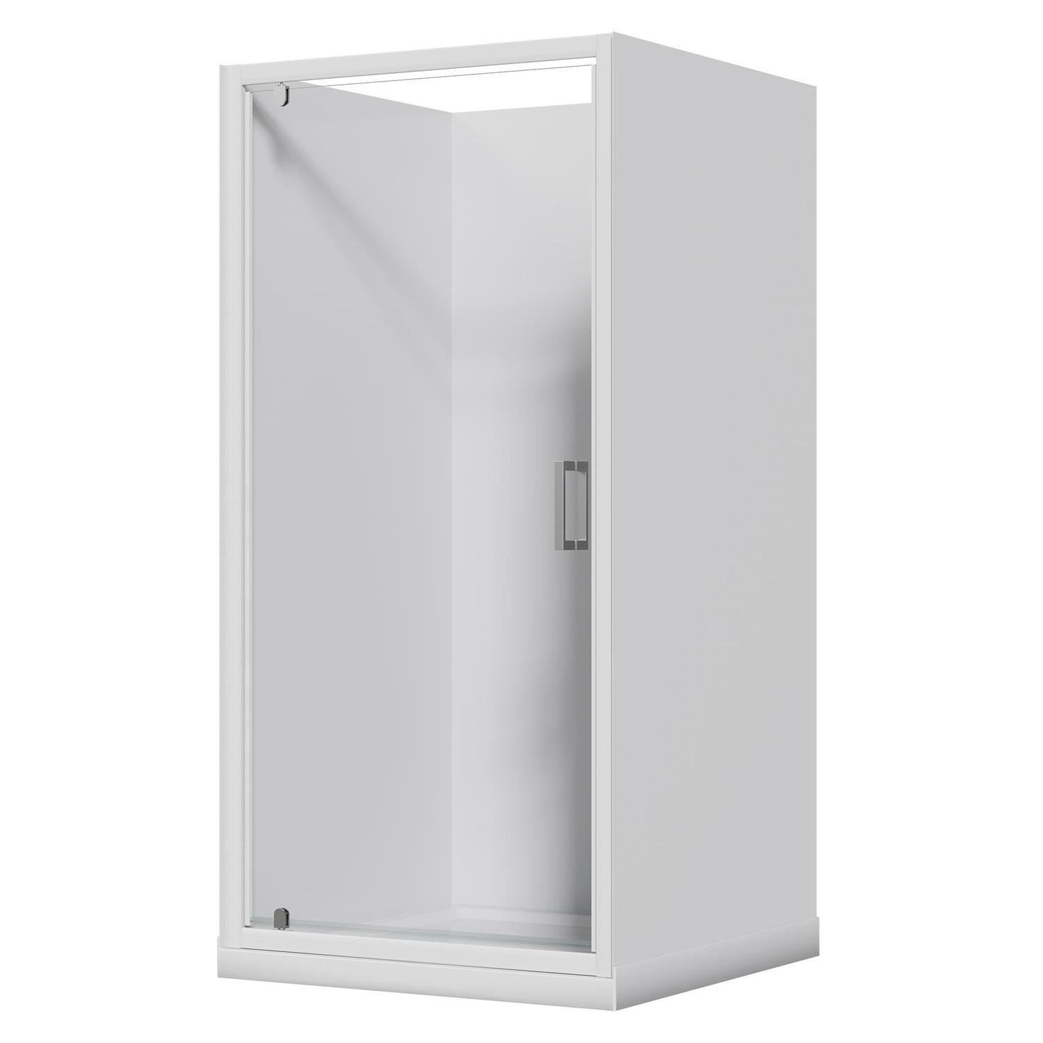 Alcove Flat Wall Acrylic Shower 1000 x 1000 x 2015mm White
