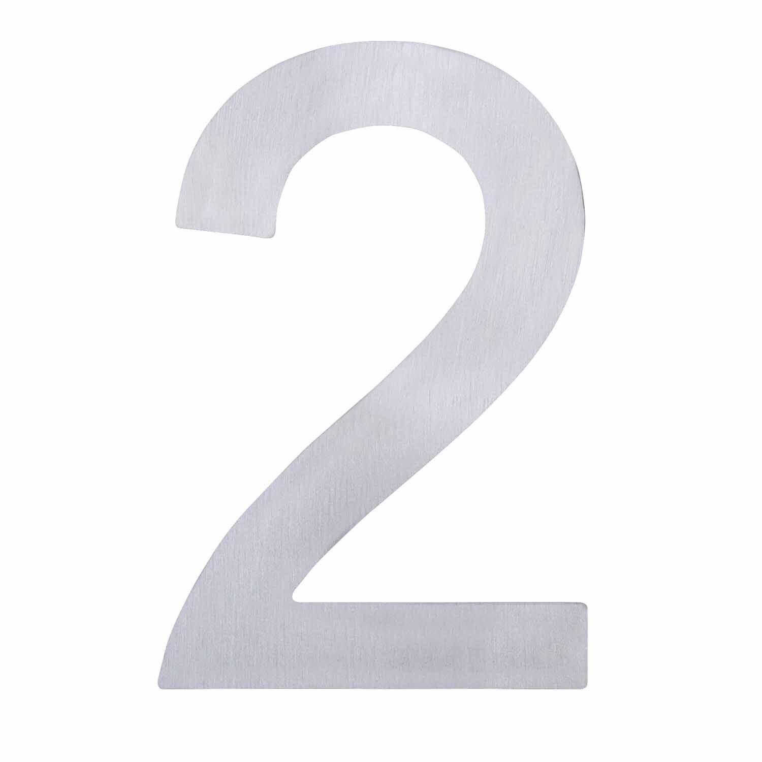Adhesive Stainless Steel Numeral #2